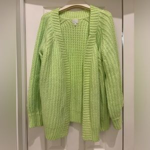 Dee Elly Yellow/Green Sweater Cardigan